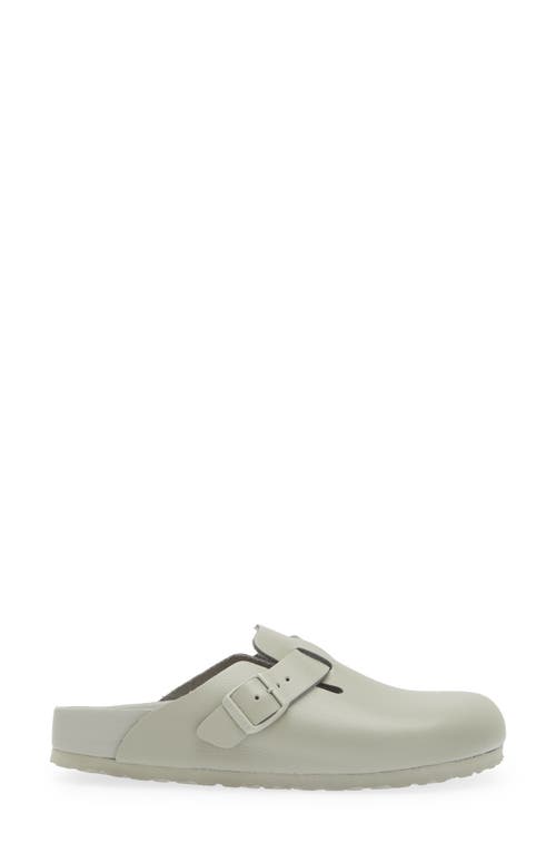 Birkenstock Boston Exquisite Leather Buckle Clogs In Mineral Gray
