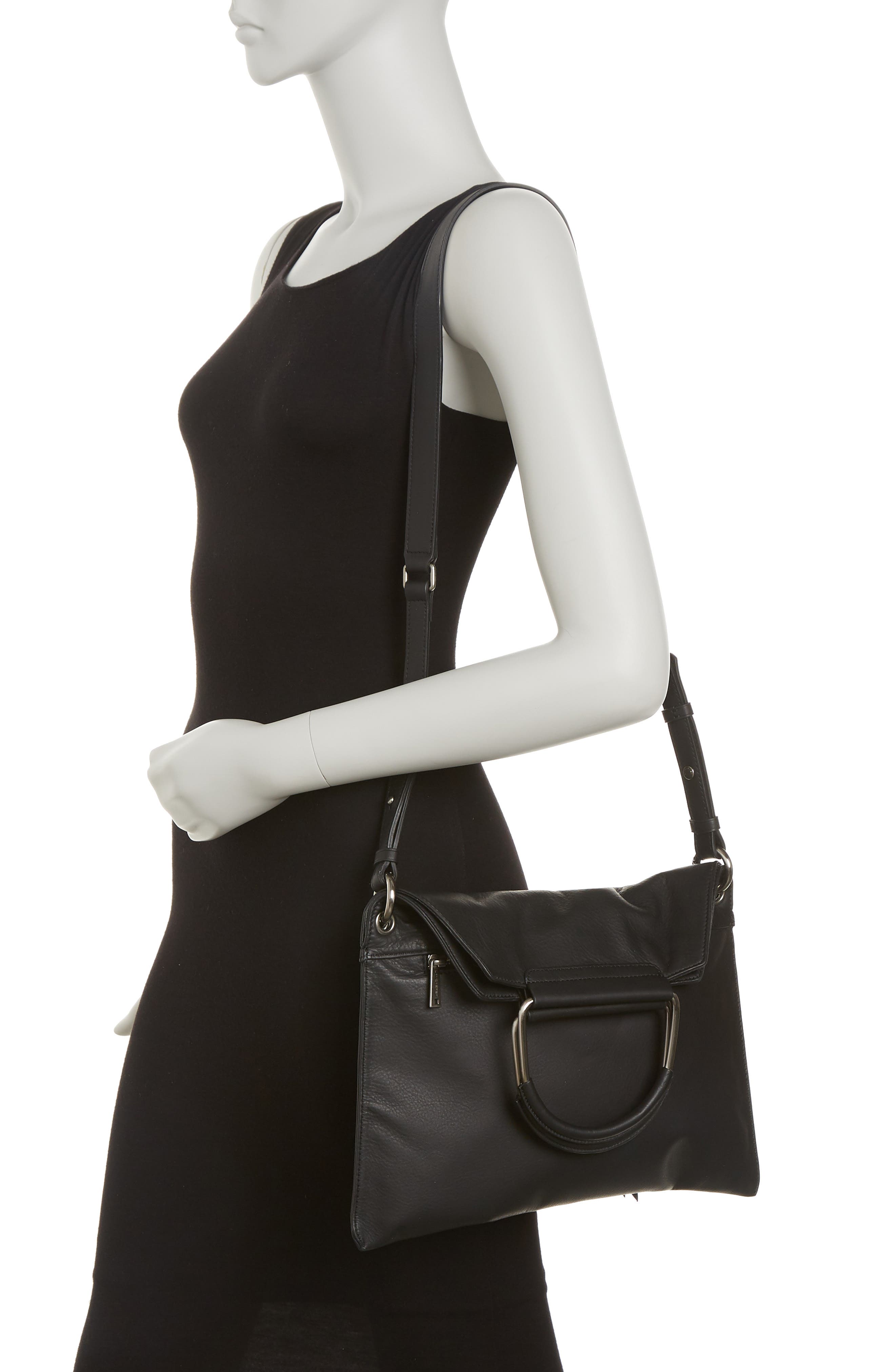 Lancaster Soft Vintage Large Foldover Crossbody Bag In Black