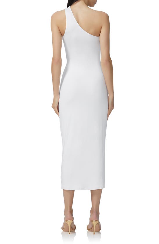 Shop Afrm Sloane Asymmetric Neck Midi Dress In Bright White