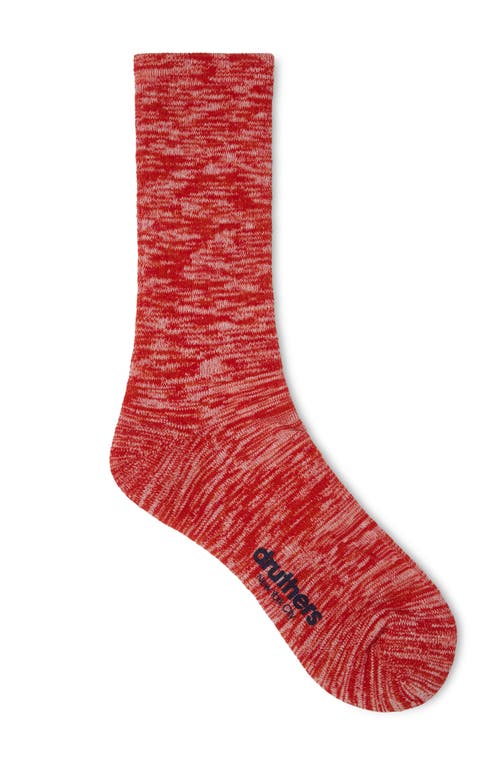 Shop Druthers Nyc Organic Cotton Everyday Crew Sock In Red Melange