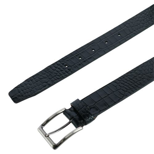 Shop Trafalgar Matisse 35mm Mock Croc Leather Belt In Black