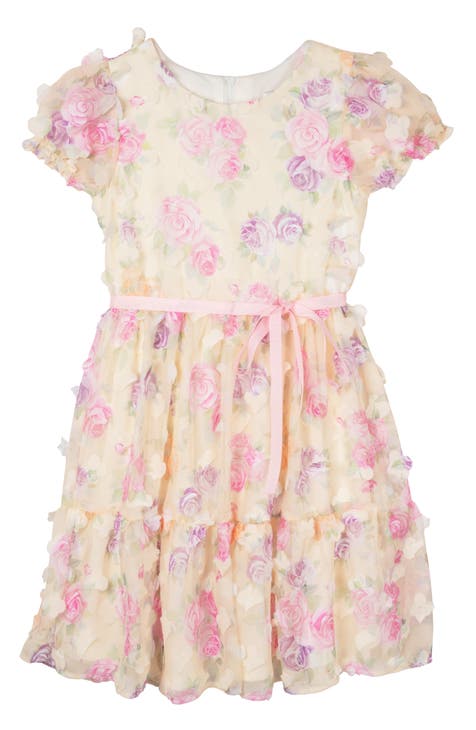 Kids' Floral Appliqué Dress (Big Kid)