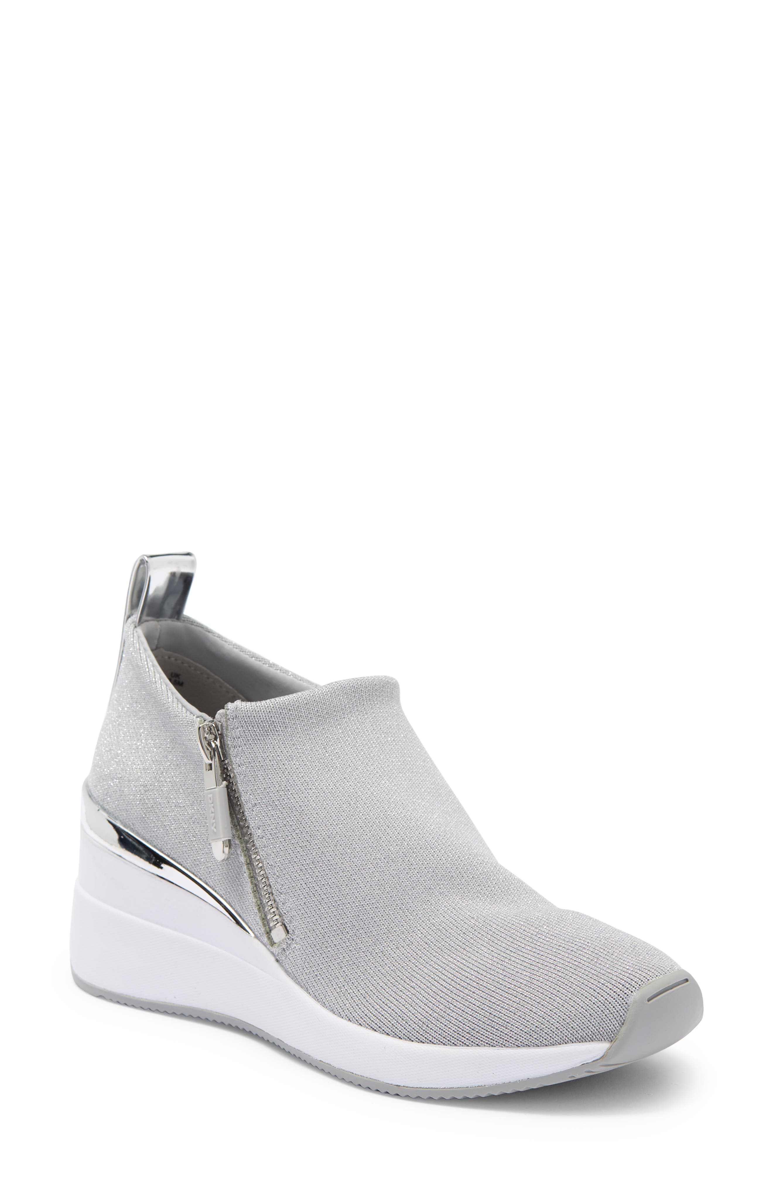 dkny slip on wedge sneaker