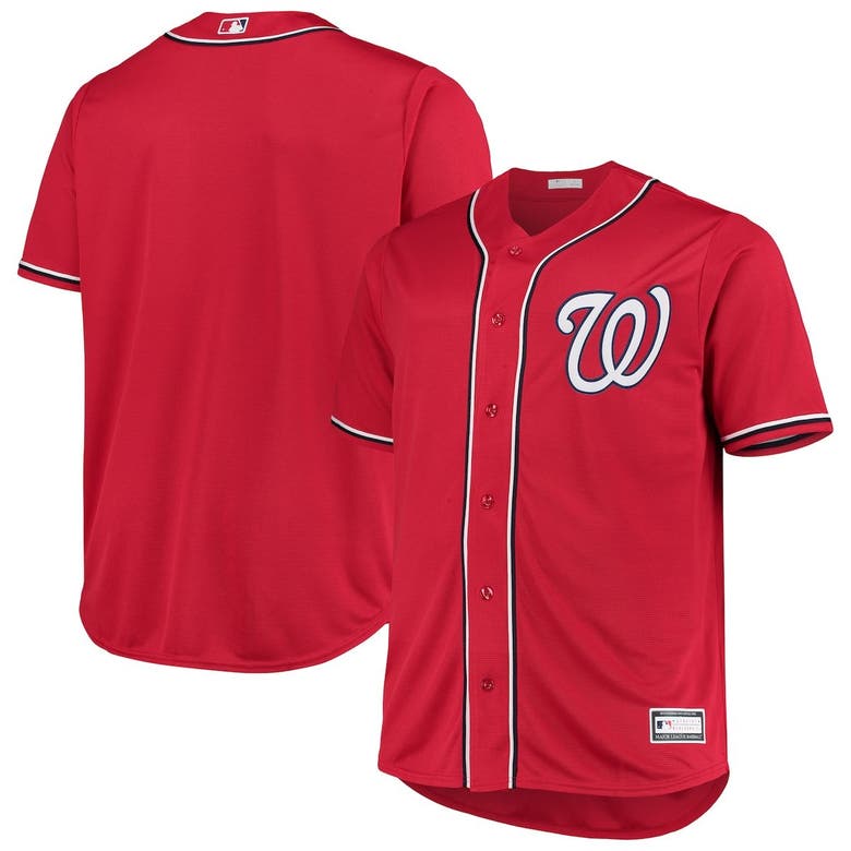 PROFILE Men's Red Washington Nationals Big & Tall Alternate Replica Team  Jersey