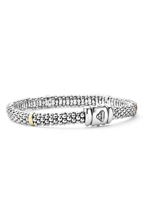 Shop Lagos Caviar Rope Station Bracelet In Sterling Silver/gold