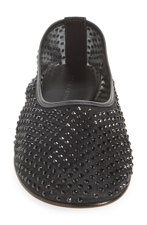 Shop Dear Frances Ball Crystal Embellished Mesh Flat In Black