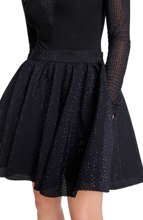 Shop Maje Short Full Rhinestone Skirt In Black