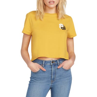 Volcom Stone Yang Crop Tee, Yellow