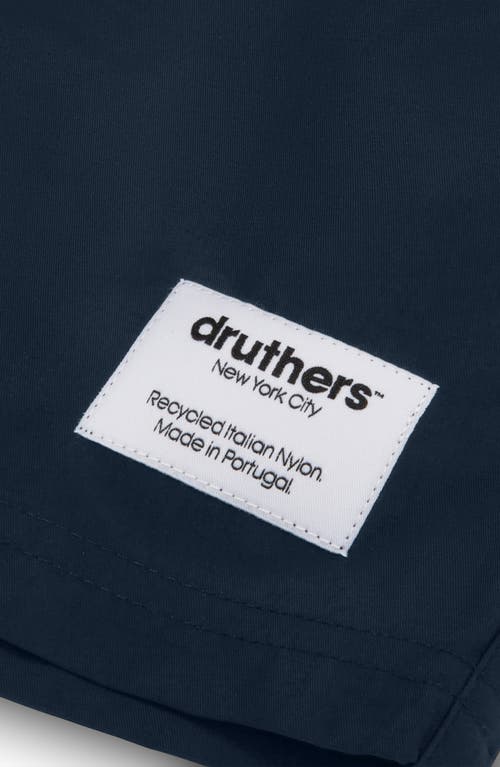 Shop Druthers Nyc Italian Recycled Nylon Swim Trunk In Navy