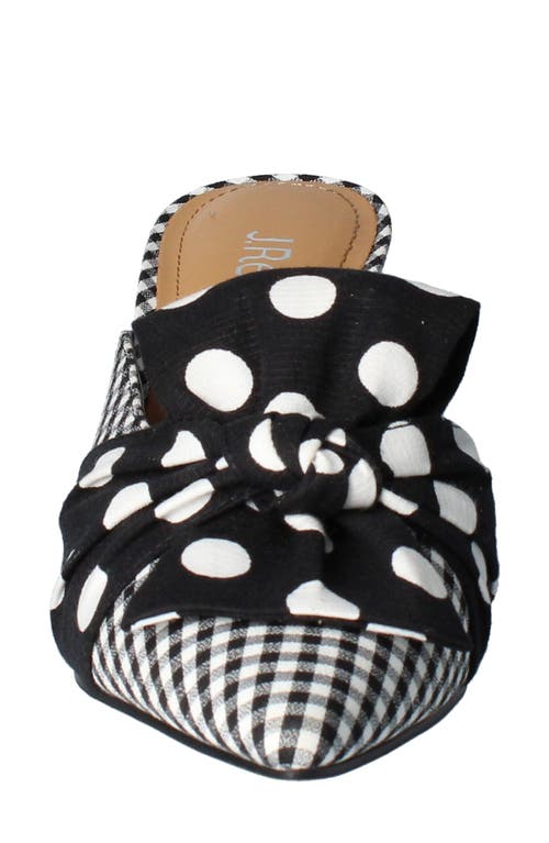 Shop J. Reneé Mianna Kitten Heel Pointed Toe Mule In Black/white Polka/gingham