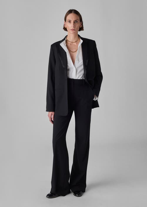 Co Satin-trim Single-breasted Tuxedo Jacket In Black