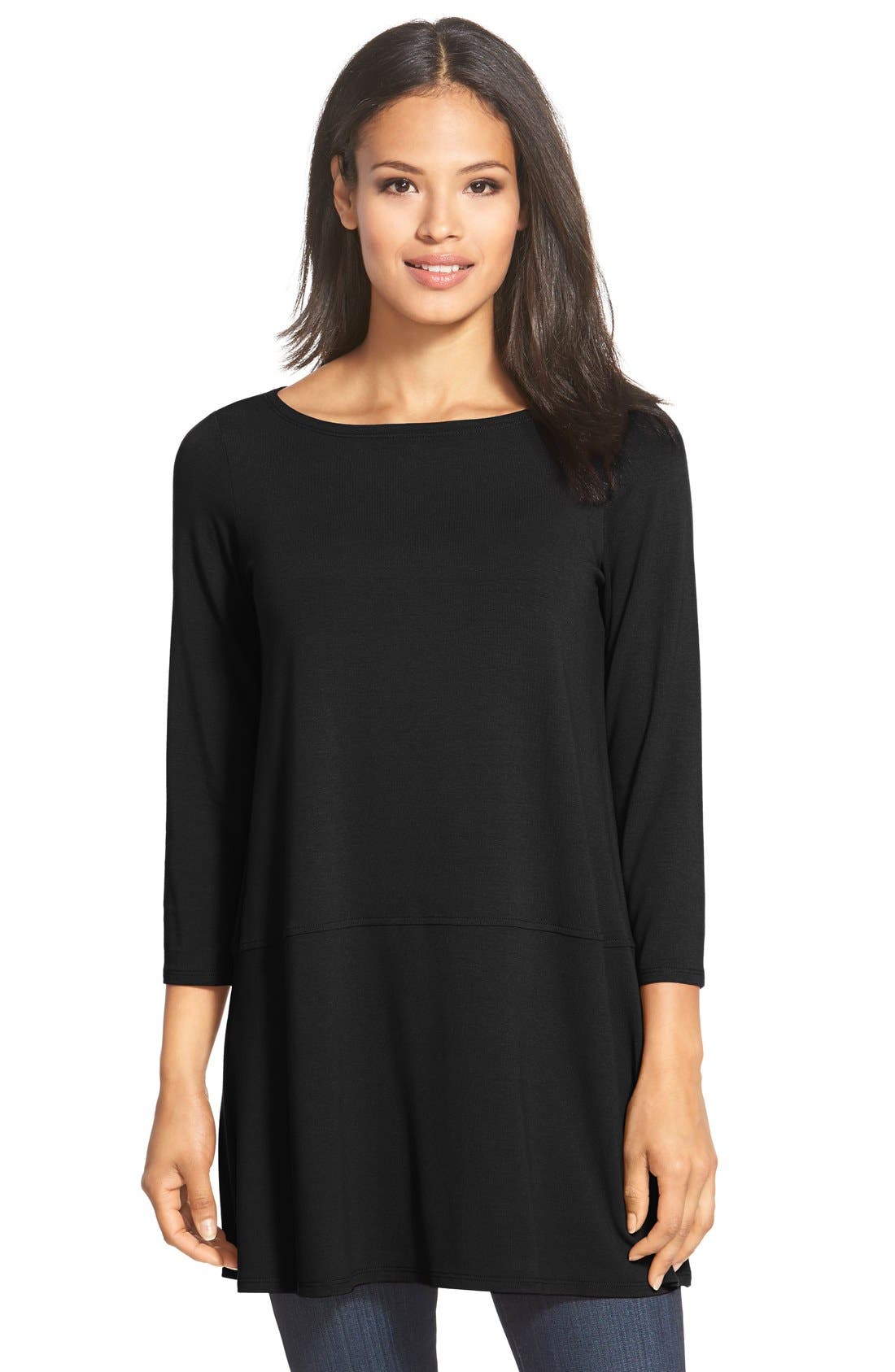 Eileen Fisher Bateau Neck Jersey Tunic (Regular & Petite) Nordstrom