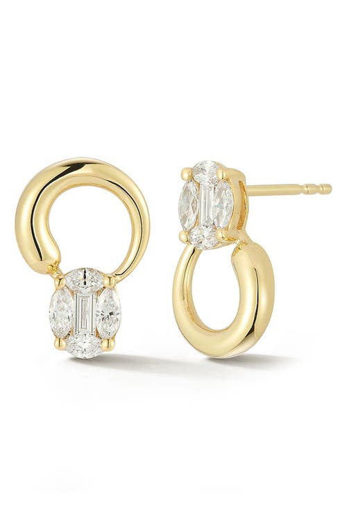 EF Collection Iris Mixed Diamond Illusion Stud Earrings in 14K Yellow Gold at Nordstrom