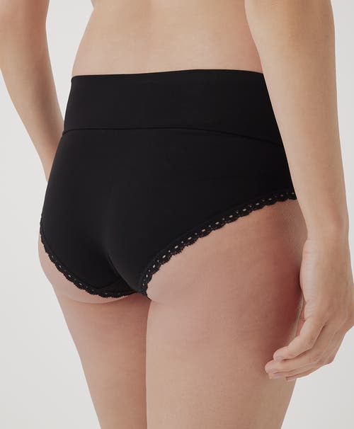 Pact Organic Maternity Foldover Hipster 4-pack In Black
