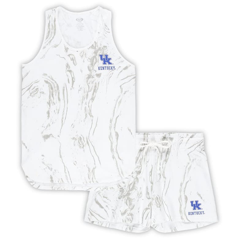 Profile Cream Kentucky Wildcats Plus Size Marble Tank And Short Set
