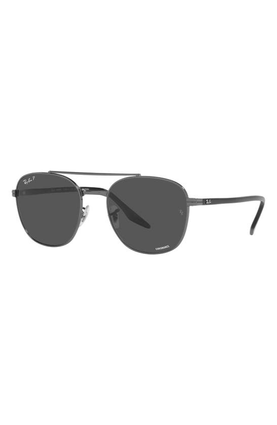 RAY BAN RAY-BAN 55MM POLARIZED SQUARE SUNGLASSES 