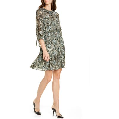 Rebecca Taylor Klynx Smocked Silk Blend Dress, Green