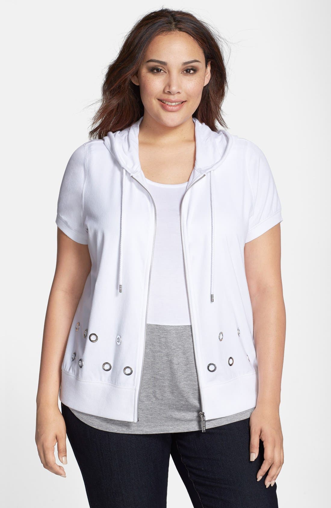 plus size short sleeve hoodie