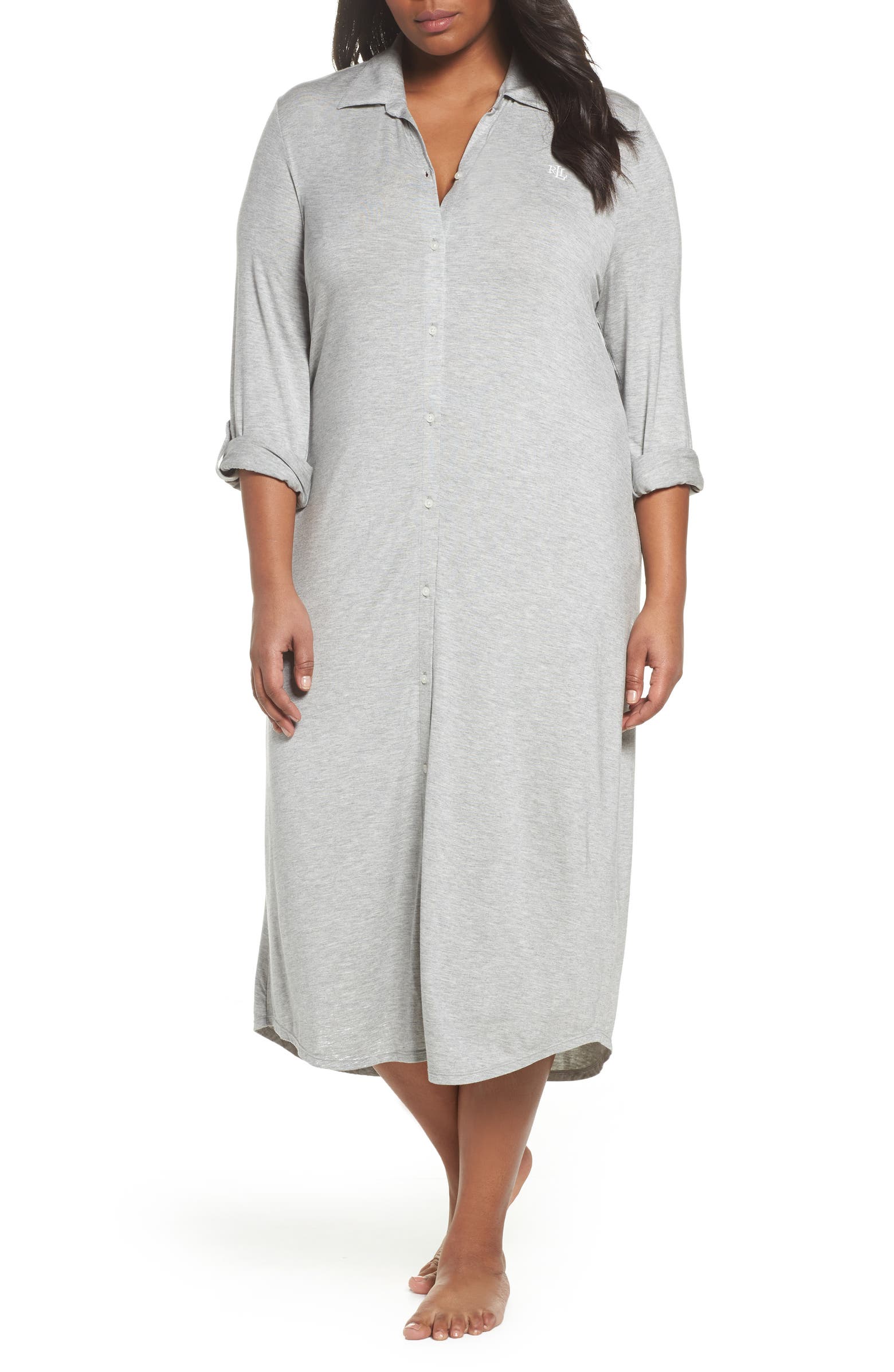 Lauren Ralph Lauren Long Night Shirt (Plus Size) | Nordstrom