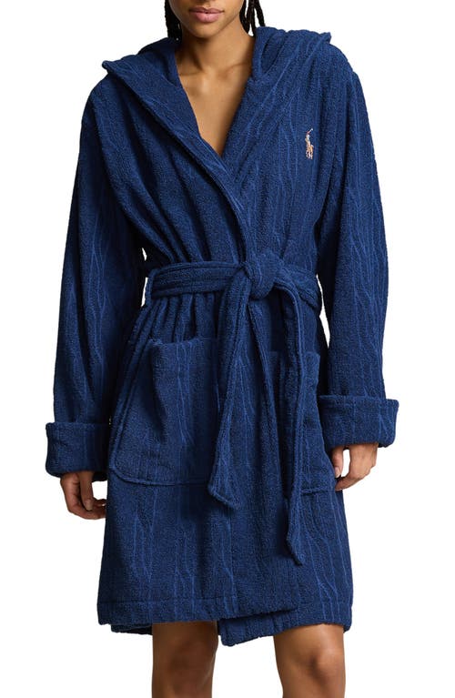 Polo Ralph Lauren Hooded Jacquard Robe at Nordstrom,