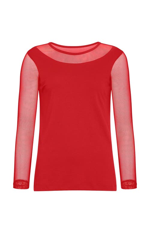 Shop Anatomie Kim Mesh-sleeve Top In Atomic Red