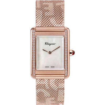 Salvatore Ferragamo Portrait Mesh Strap Watch, 2m Mm