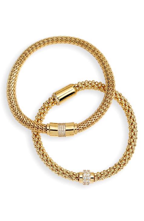 Rose Gold Double Line Supple Bracelet