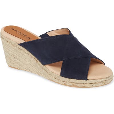 Patricia Green Annabelle Espadrille Wedge Slide Sandal, Blue
