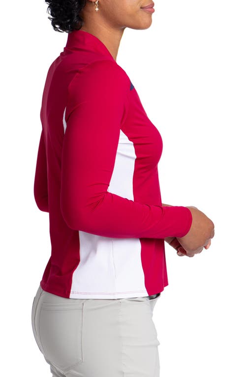 Shop Kinona The A-team Long Sleeve Golf Top In Bordeaux Red