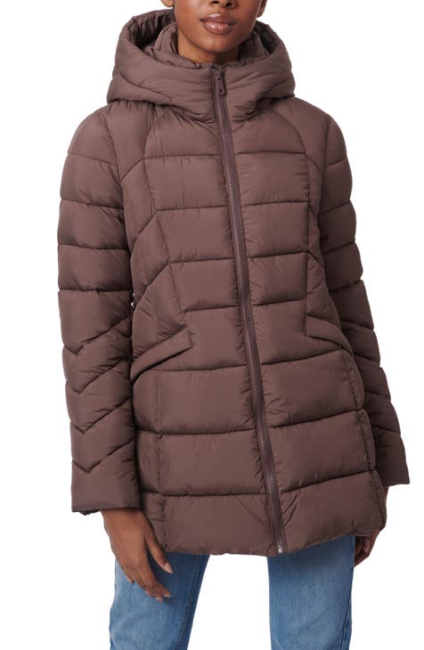 Brown puffer jacket women's hotsell