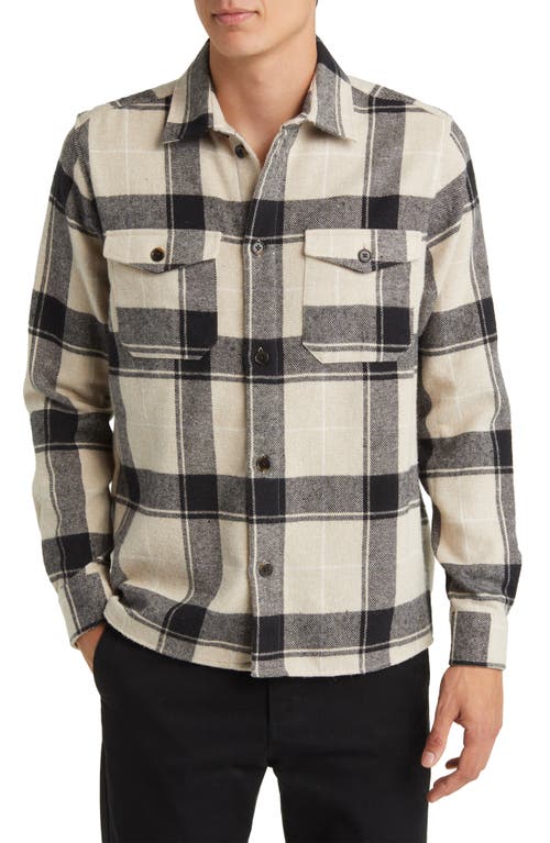 Shop Les Deux Lennon Check Cotton Blend Shirt Jacket In Dusty Teak/black