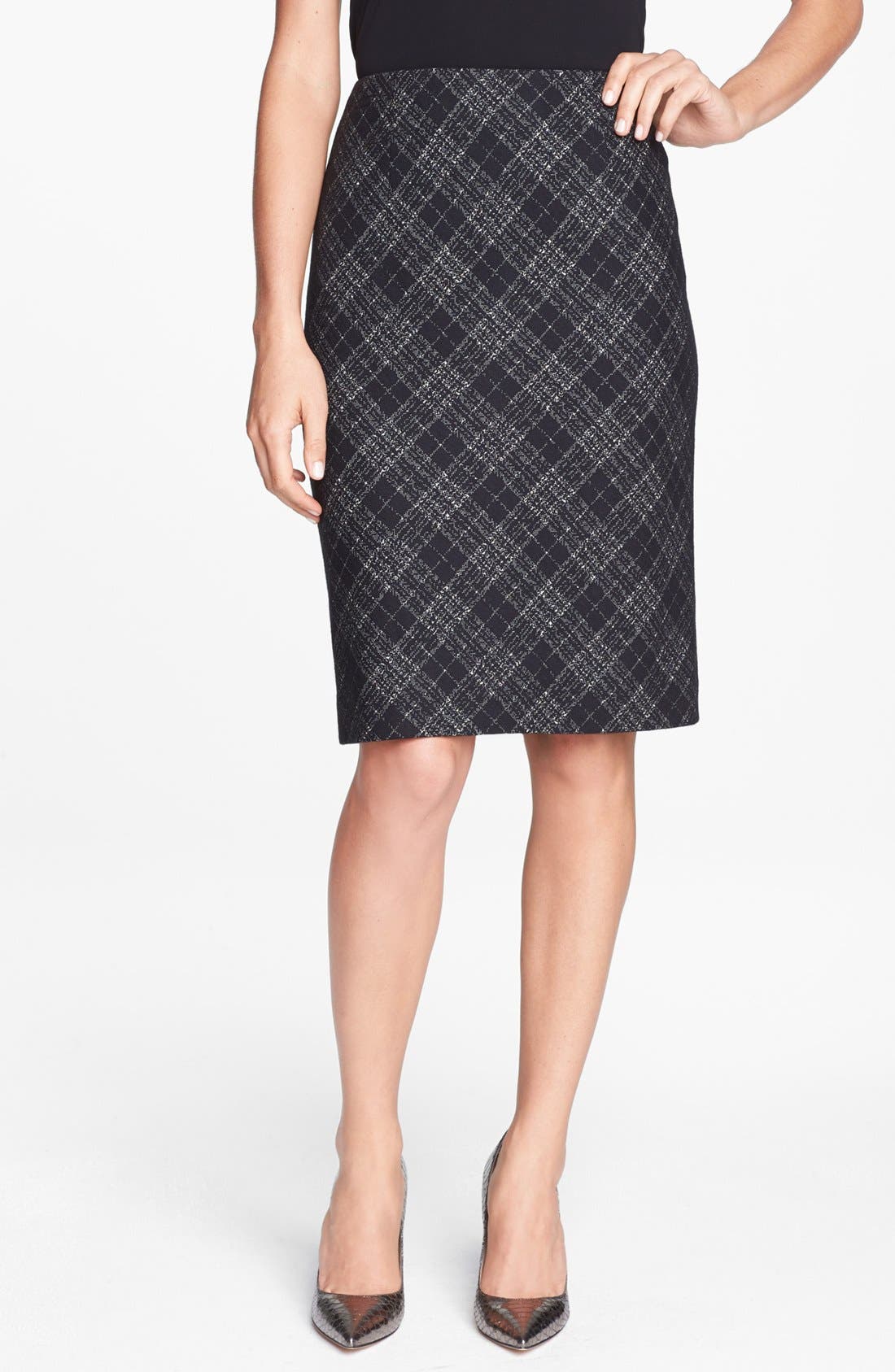 Classiques Entier® Pixelated Plaid Bias Cut Skirt Nordstrom