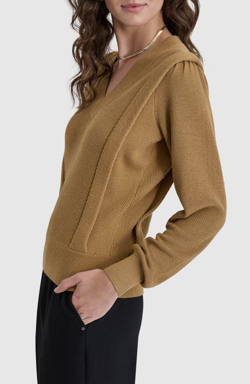 Shop Dkny Flange Sweater In Truffle