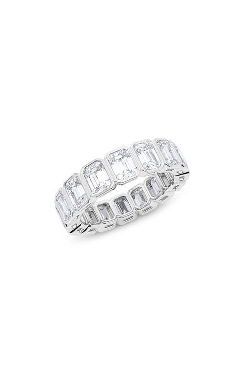 HauteCarat Emerald Cut Lab Created Diamond Eternity Ring in 18K Gold at Nordstrom