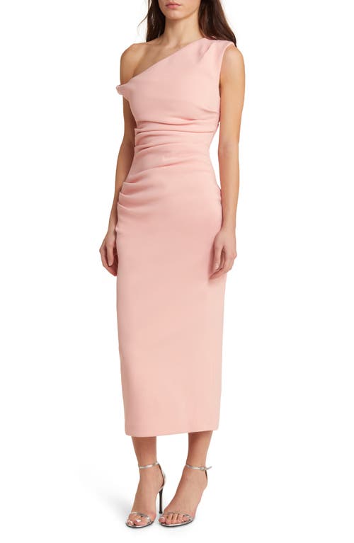Alaska One-Shoulder Gathered Body-Con Cocktail Dress in Calypso Pink Nord Exclusive