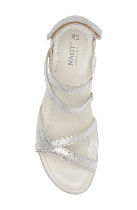 Naot Limit Slingback Sandal In Soft Silver Leather
