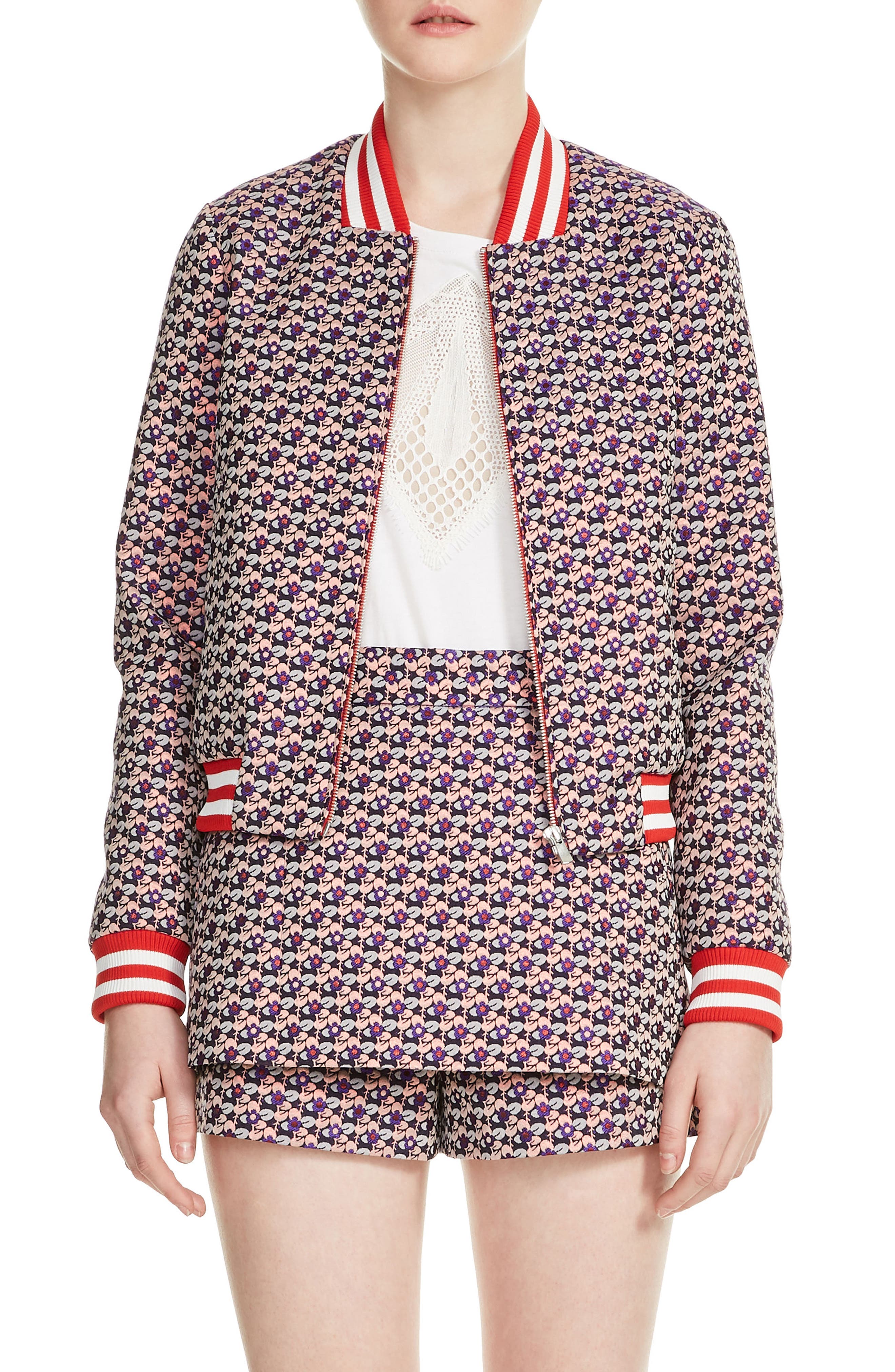 Maje Boyana Bomber Jacket In Jacquard | ModeSens