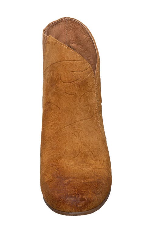 Antelope Pattie Embossed Bootie In Cognac