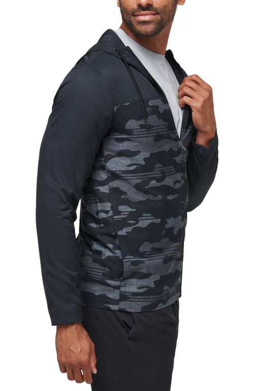 Shop Travismathew Camo Zip Hoodie In Black