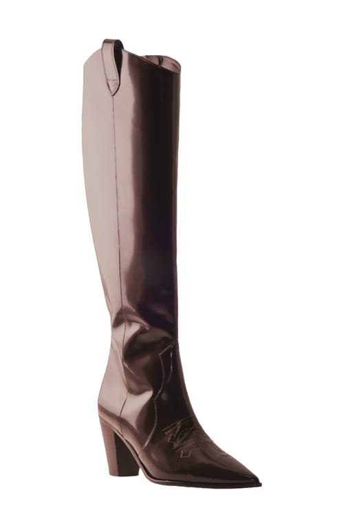 L'AGENCE Adelle Pointed Toe Western Boot in Chocolate
