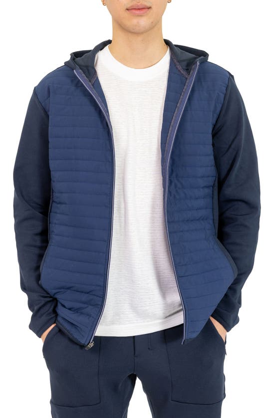 Pino By Pinoporte Stretch Cotton Blend Windbreaker Jacket In Navy