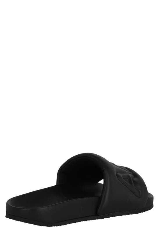 Shop Ambush Quilted Leather Slide Sandal In Black