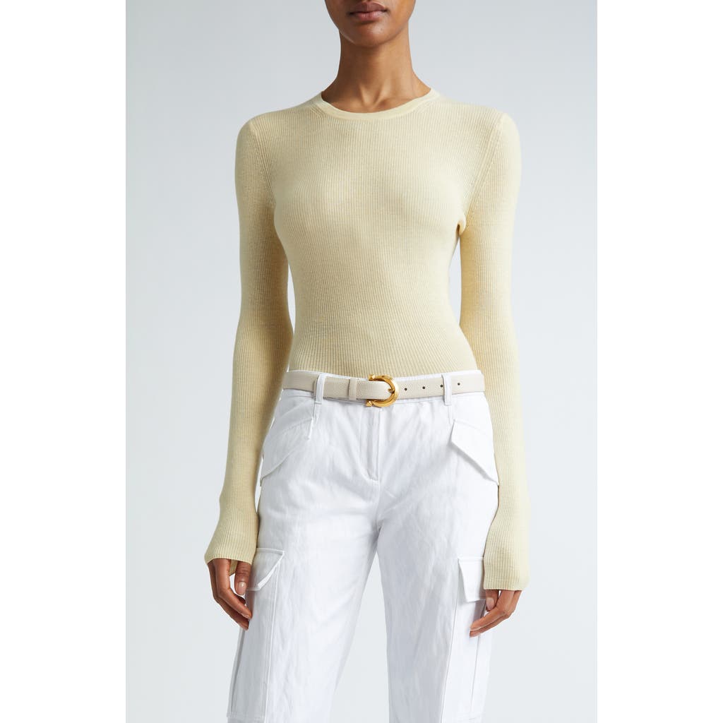 Michael Kors Collection Hutton Cashmere Rib Sweater In Parchment