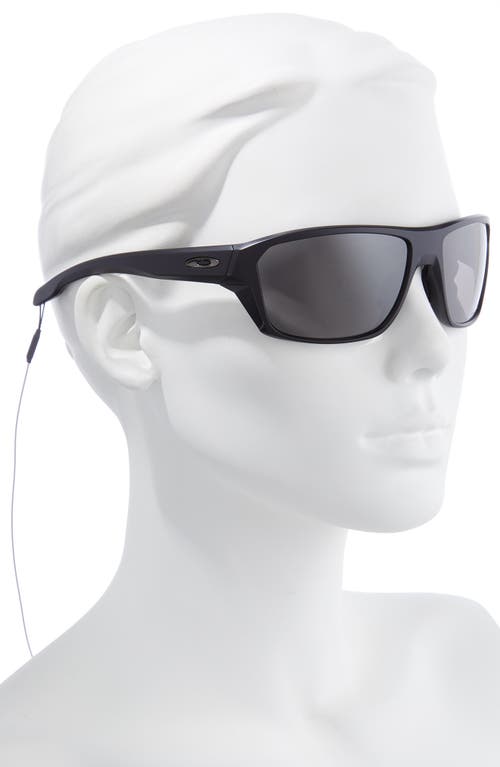 Oakley Split Shot 64mm Polarized Rectangle Sunglasses In Matte Black/prizm Black