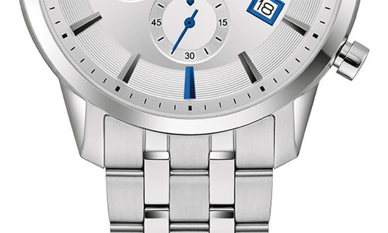 Bulova Men's Chronograph Classic Sutton Stainless Steel Bracelet Watch 41mm In Silverone