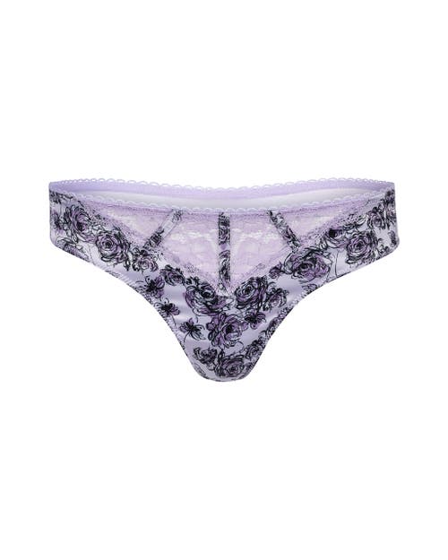 Shop Adore Me Rochelle Thong Panties In Floral Purple