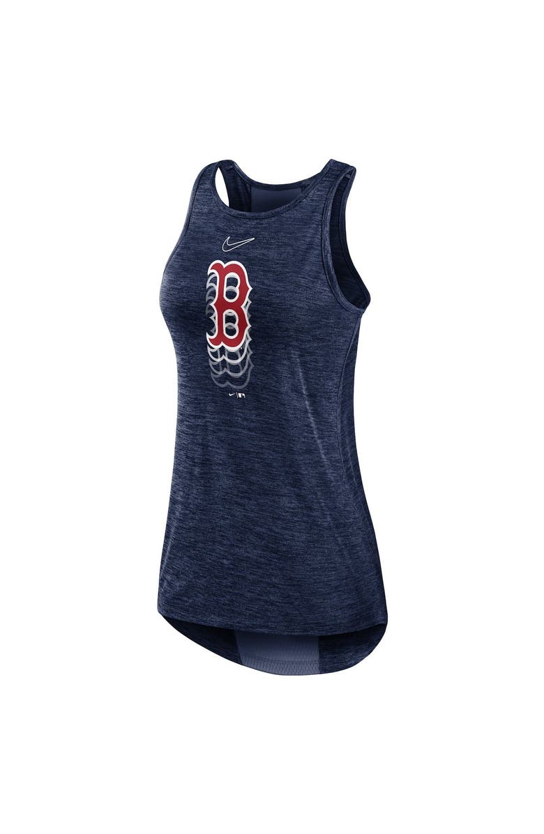 Women's Nike Navy Boston Red Sox Logo Fade High Neck Performance Tank Top