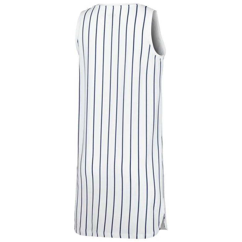 Boston Red Sox Concepts Sport Women's Reel Pinstripe Knit Sleeveless  Nightshirt - White