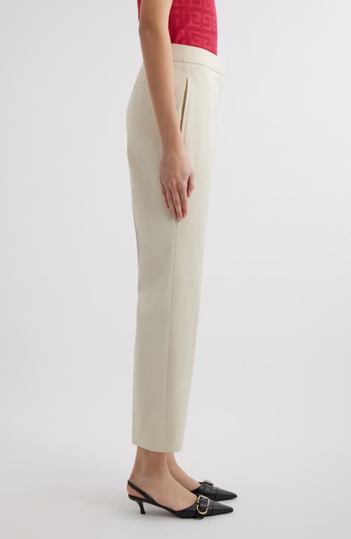 Shop Givenchy Tailored Cotton Crop Pants In Eggshell