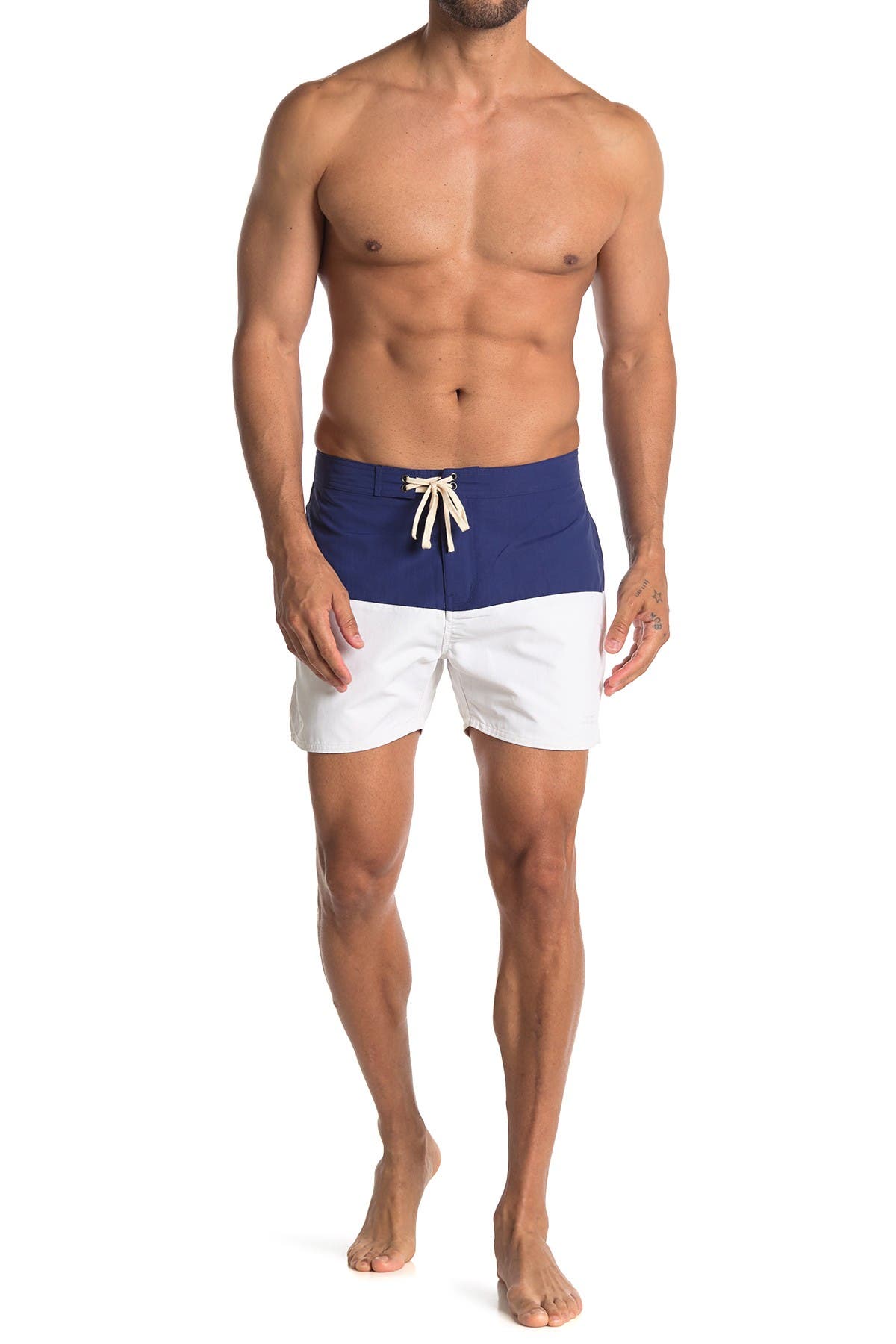 color block swim trunks